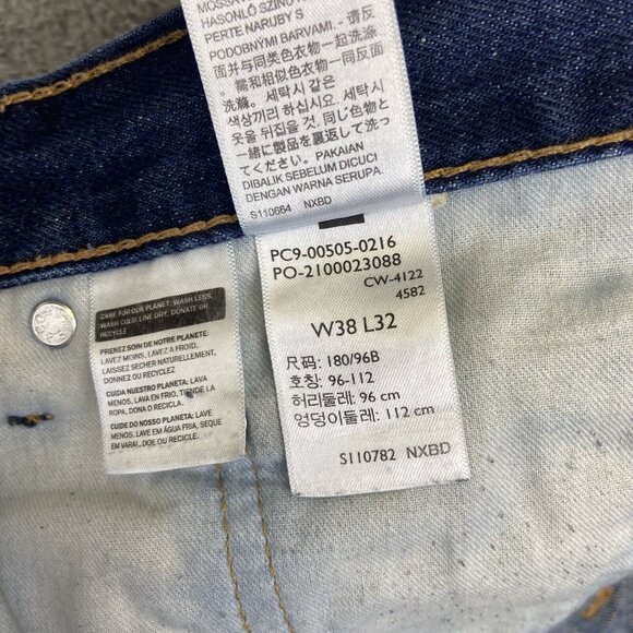 Levi's 505 Straight Fit Jeans Mens 38x32 (Fits 38x31) Medium Denim Blue - Picture 8 of 11